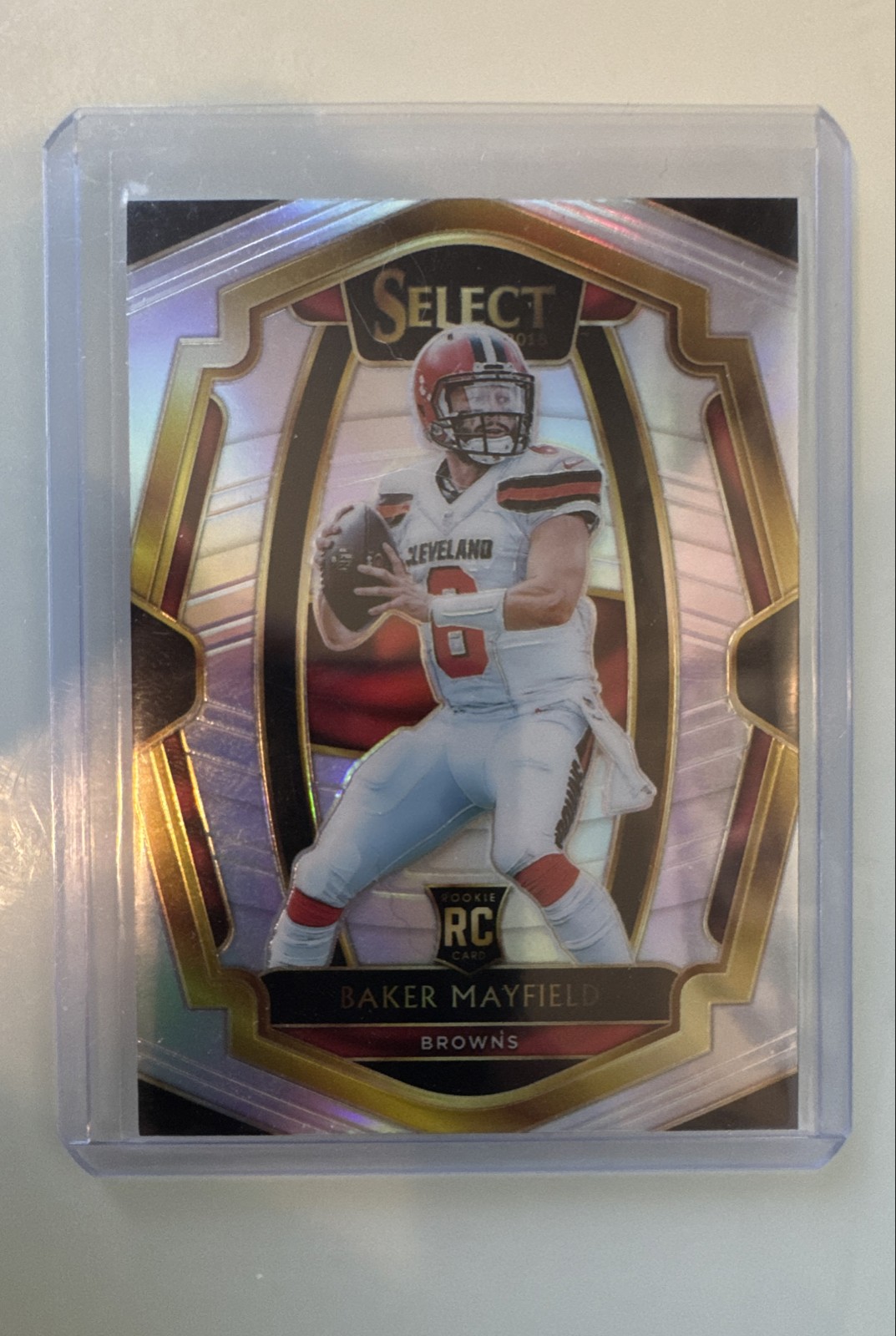 2018 Panini Select - Premier Level Baker Mayfield #143 Silver Prizm (RC)