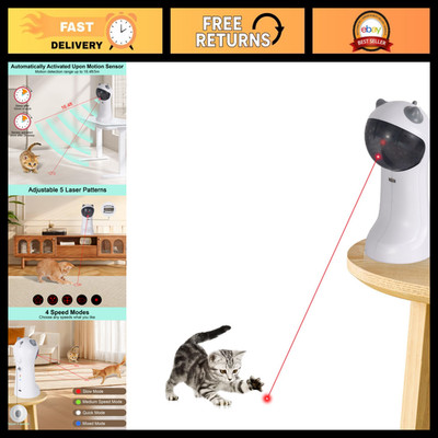 Automatic Motion-Activated Cat Toy - 5 Patterns, 4 Speed Modes for Fun Play