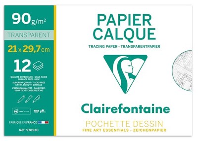 97853C Mappe Transparentpapier mit Millimeterunterteilung , DIN A4, 21 x 29,7...