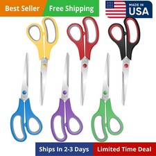6 Packs Sewing Craft Scissors Bulk,8" Multipurpose Heavy Duty Sharp Scissors,...