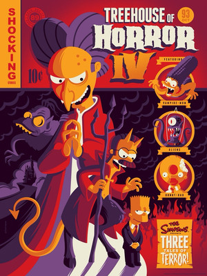 The Simpsons Tree House of Horror IV print by Tom Whalen Glow in