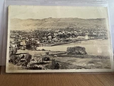 Birds Eye View Klamath Falls Oregon Panorama RPPC River Town 1915 Posted 8