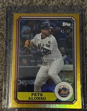 Topps 2025 Archives Pete Alonso 87BBA-PA Gold Foilboard /50 Auto Mets