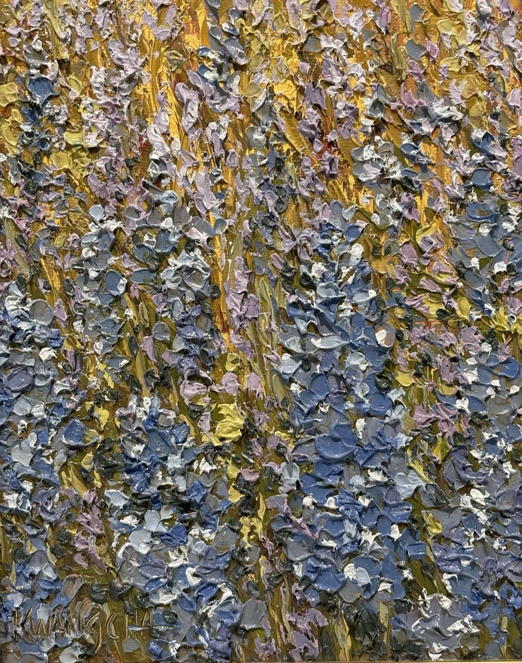 Original Impasto Painting,"Delphinium" Kwang Cha 2016, Rare Fine Art Decor Gifts - Image 4 of 4