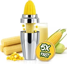 YYP Corn Cutter Peeler, Corn Cob Stripper with Cup [No Splatters or Mess], 304 S