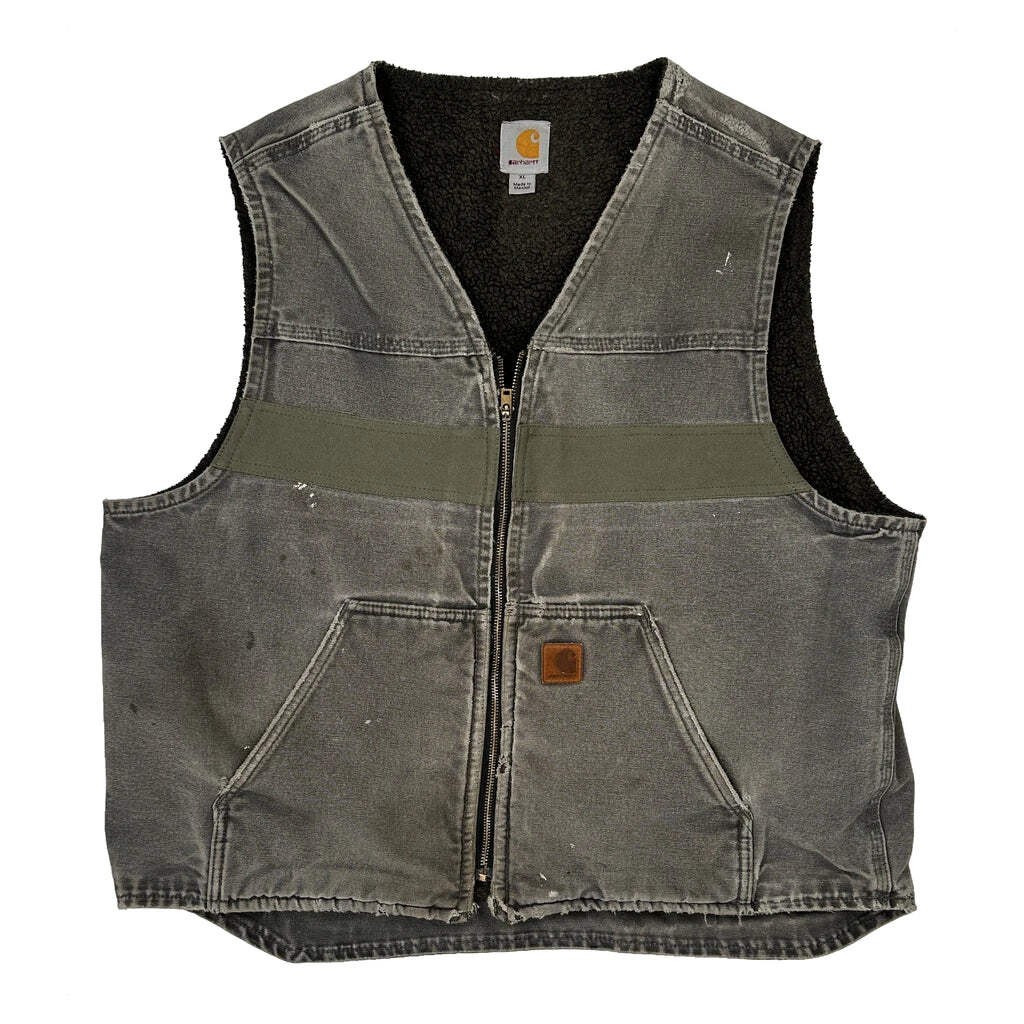 Carhartt Sherpa Lined Vest - XL Gray Cotton