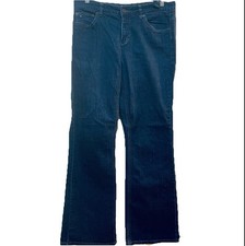 TOMMY HILFIGER Dark Wash Blue Flare Cut Stretch Midrise Denim Jean Sz 12R