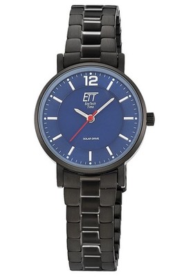 ETT ECO TECH TIME Damen-Solaruhr Stahl Schwarz/Blau ELS-12167-31M