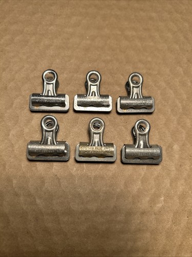 Vtg 6 Pc Boston Metal Paper Clip No. 0 Stainless Steel Binder Statesville NC USA