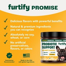 ADVANCED 8-Strain Pre  Probiotic Dog Soft Chew: Digestive Health Pork  1/2027