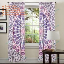 Tenture Murale Mandala Artisanale Fenêtre Porte Arc En Ciel Bleue Montée Double