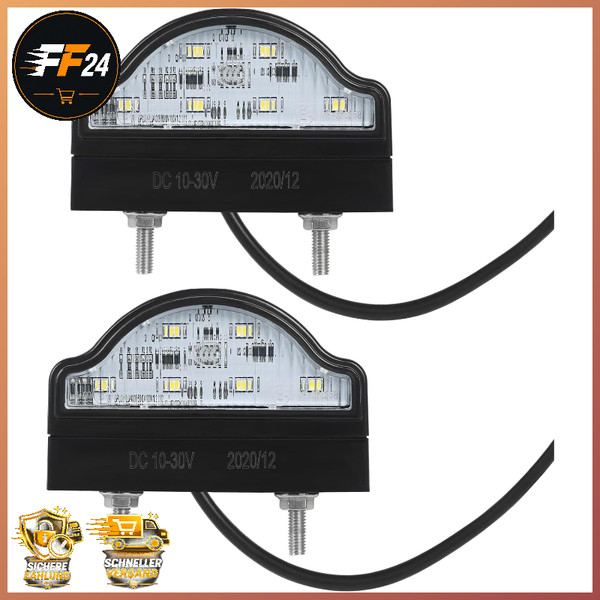 Led-Kennzeichenbeleuchtung 2X 12-24V Wasserdicht FüR Auto AnhäNger LKW Boot-image
