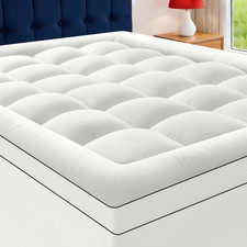 Queen Mattress Topper Extra Thick Pillow Top Plush Cooling Down Alternative Bed