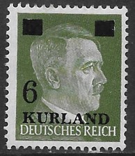 Deutsche Bestzung 2. Weltkrieg, Aufdruckfälschung Kurland 1 ** kleine Haftpunkte