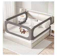 3-Piece Full Size Bed Rails for Toddlers w/ Headboard Rod Adjustable Guard