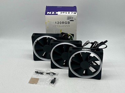 NZXT F120 RGB Fluid Dynamic Bearing 120mm Case Fan - Black 3 Pack