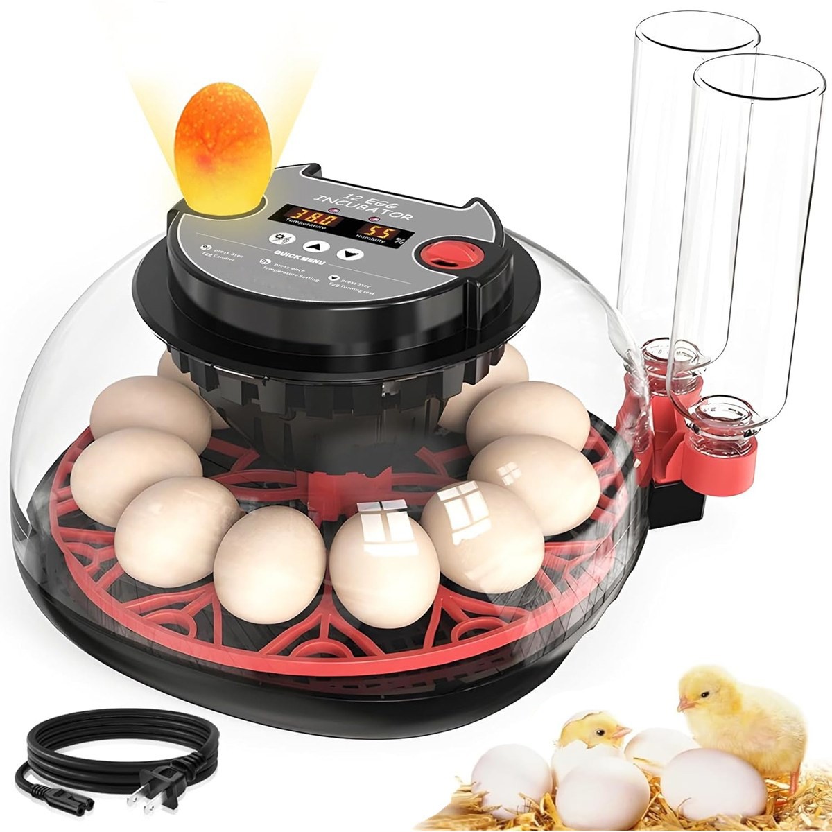 孵卵器 12 Eggs Incubator Automatic Turning Quail Chick Chicken Hatcher