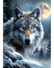 Diamond Painting Kits for Adults, Wolf 5D DIY Diamond Art Kits Full Drill