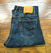 Levi's 505 Boys Jeans Size 14 W27 L27 Blue Dark Wash 100% Cotton Denim
