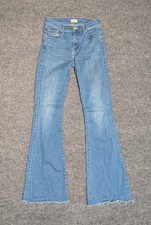 Mother Jeans Womens Size 25 Flare The Weekender Fray Denim Blue