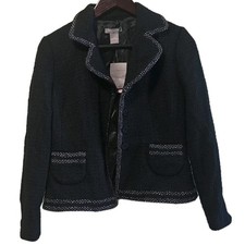 Ann Taylor Women's Black Tweed Jacket Size 6P
