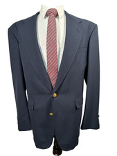 STAFFORD Mens Navy Blue Wool Blend CLASSIC FIT Sport Coat Blazer Jacket 46R