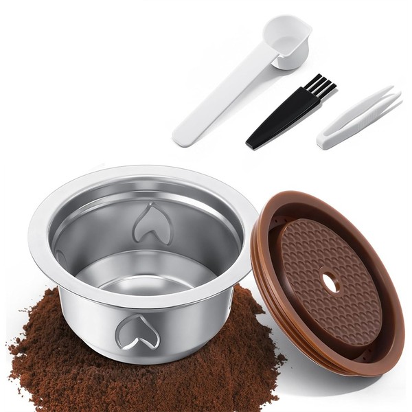 Kit de cápsulas de café reutilizables, cápsula de café de acero inoxidable de 230 ml, para4936