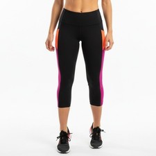 Spanx Womens M Athletic Leggings Capri Colorblock Cropped Athleisure Yoga Sporty