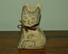 CALICO CAT VINTAGE HANDMADE FOLK ART PAINE PRODUCTS BALSAM FIR MAINE