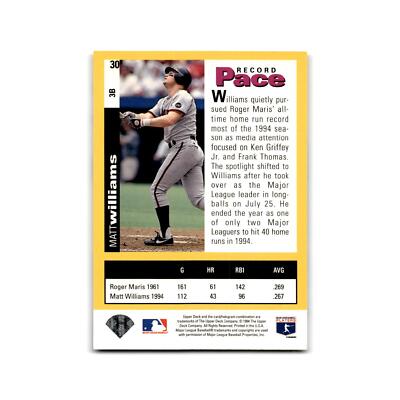 Matt Williams 1995 Collector's Choice SE #30 San Francisco Giants