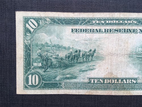 2 x 1914 $10 Ten Dollar Federal Reserve Note 7-G Chicago + 2-B New York - Picture 9 of 10