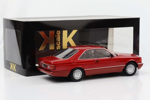 1:18 KK-Scale Mercedes-Benz 500 SEC Coupe C126 1987 Rojo Metálico Diecast - Imagen 4 de 5