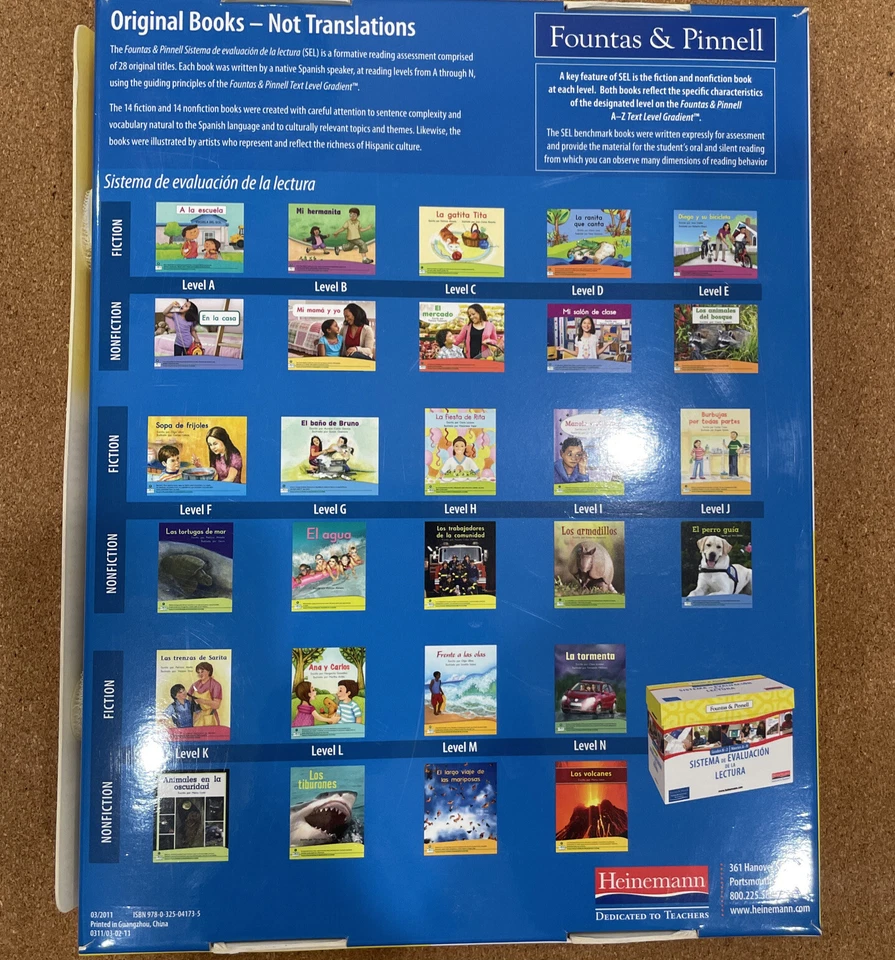 Heinemann Fountas & Pinnell Sistema de Evaluación de la Lectura SAMPLER, G-K-2 - Image 4 of 4