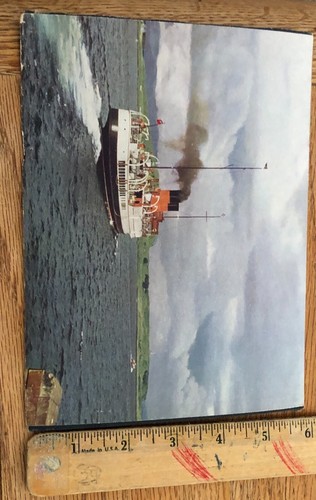 Vintage Steam Ship Art Print Original Year Unknown Water Lake Power Altered - Picture 4 of 4