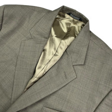 Stafford Men's 100 Wool 2-Button Blazer Glen Plaid Gray   44R