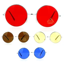 SA106 Dope Color Groovy Hippie Wire Rim Round Circle Lens Sunglasses