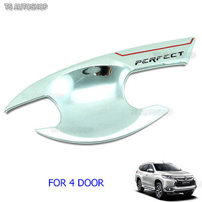 Chrome 4 Door Bowl Handle Housing Cover Mitsubishi Pajero 