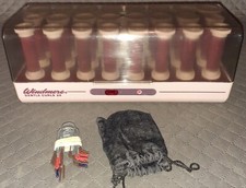 WINDMERE Gentle Curls 24 Curlers W 18 Clips Heated Velvet Hot Rollers FS-24-655