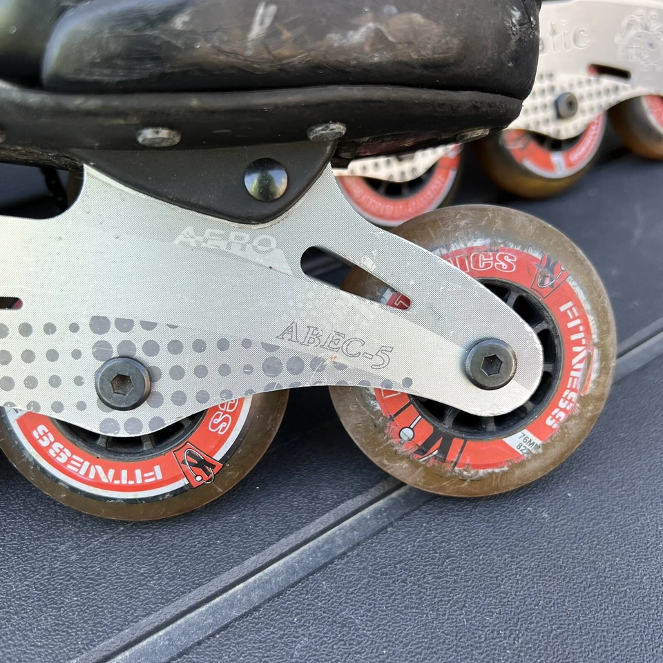 Patines en línea Kryptonic Lunatic para hombre talla 7 para mujer talla 8 ABEC5 76 MM 82A negro rojo Foto 4 de 4