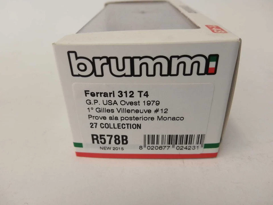 Brumm Ferrari 312 T4 Gilles Villeneuve practice GP USA Ovest 1979 1/43 R578B - Immagine 2 di 2