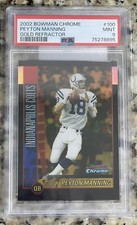 2002 Bowman Chrome Gold Refractor Peyton Manning /50 PSA 9