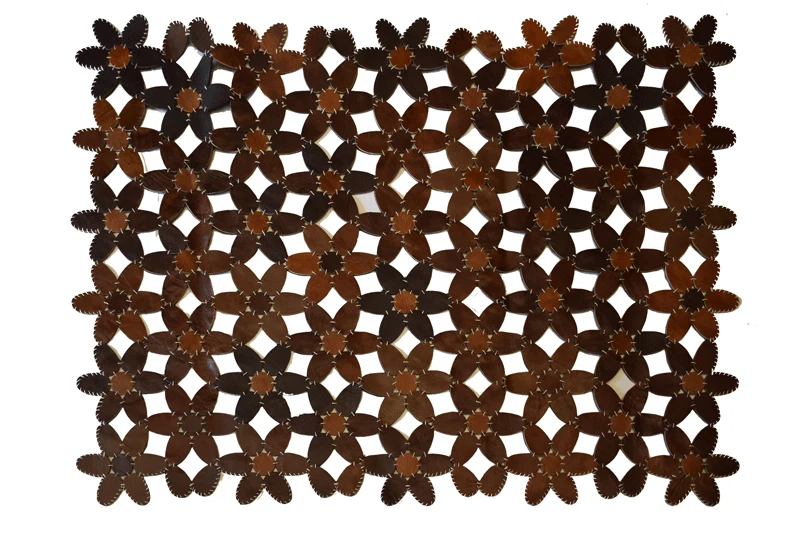 Modern floor rugs patchwork cow leather rug Bohemian new rugs 10-66 - Image 4 of 4