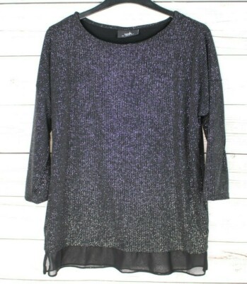 wallis black sparkle top