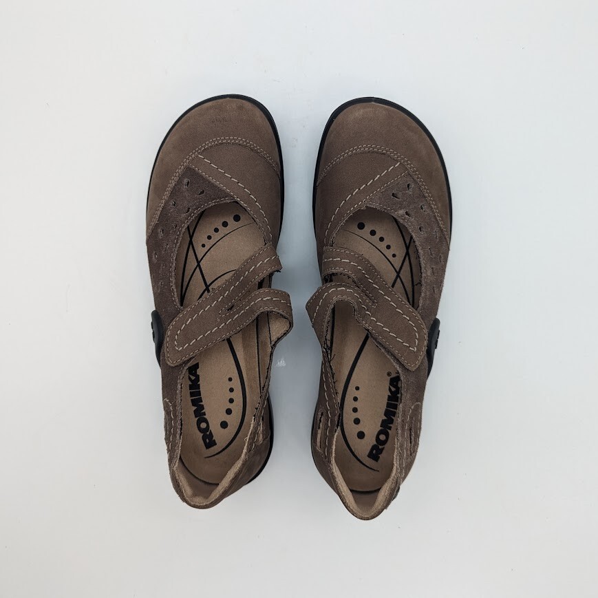 Romika  - Women's Mary Jane Shoes Size 7-7.5 - Maddy - Brown Nubuck Leather