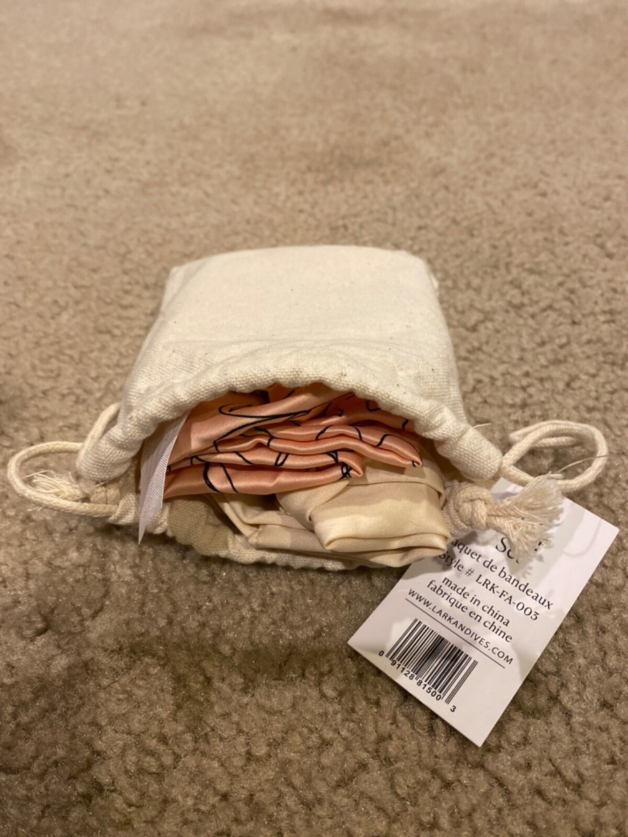 エル　送料 Fabfitfun LARK & IVES Hair Scarf Set of 2 Scarves in Drawstring