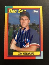 1990 Topps #79T TIM NAEHRING (RC) 3B Red Sox Hard Autograph..91 CENT SHIPPING!