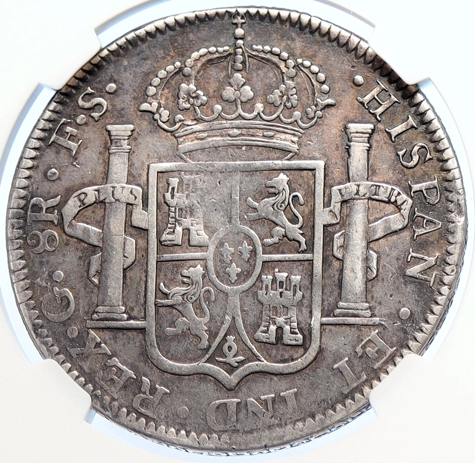 1821 GA FS MEXICO SPAIN King FERDINAND VII Old Silver 8 Reales Coin NGC i106434 - Image 2 of 4