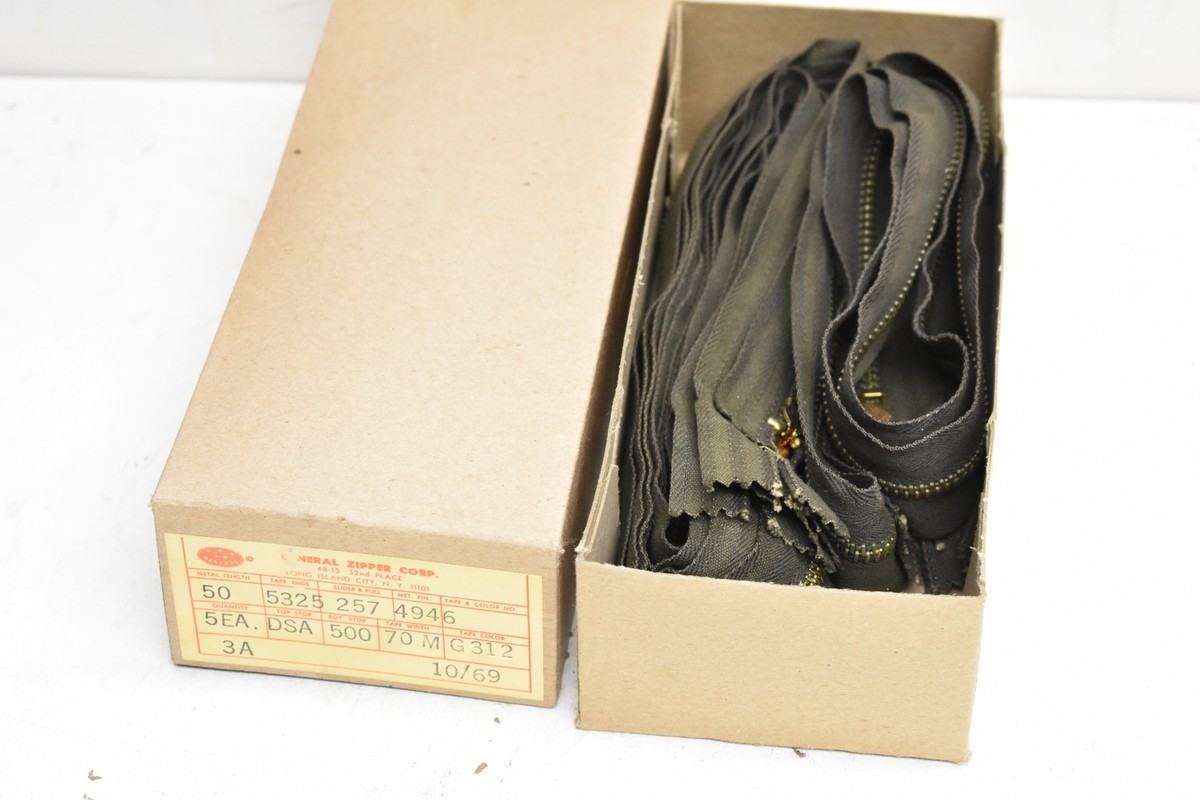 General Zipper Corp. Green Military Army Zipper 50 General Zipper Corp. Green Military Army Zipper 50