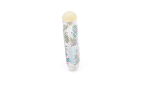 Vintage Asian Hand Painted Glass Perfume / Snuff Bottle w/ case - Picture 13 of 16