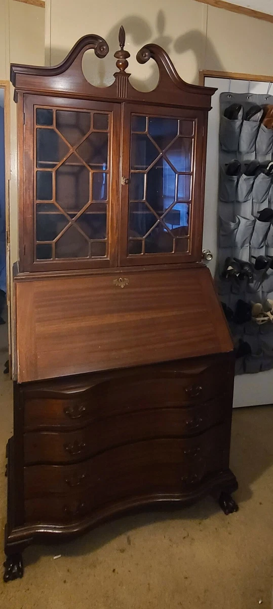 Vintage secretary sale desk with bookcase